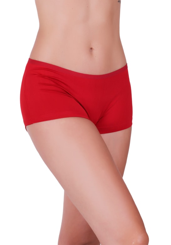 Calcinha / cueca feminina confortável tipo shortinho vermelho rubi